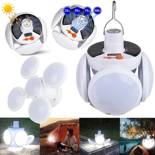 Luz LED solar plegable, carga solar USB