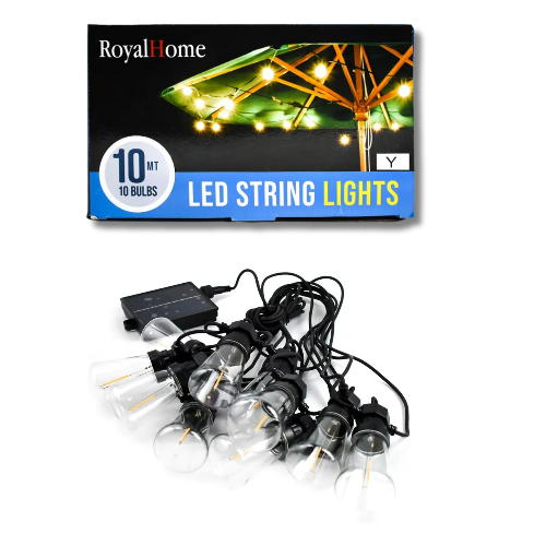 Luces de cadena LED de 10 metros con bombillas.