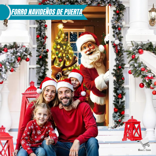 Forro de puerta navideño