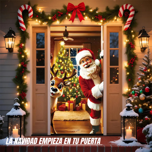 Forro de puerta navideño