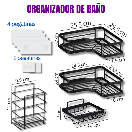 Organizador de baño (4 piezas)