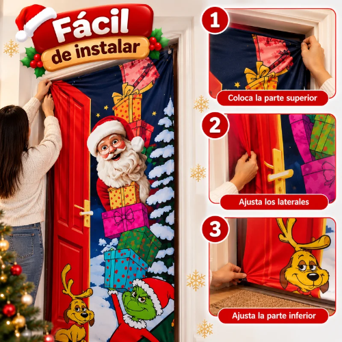 Forro de puerta navideño