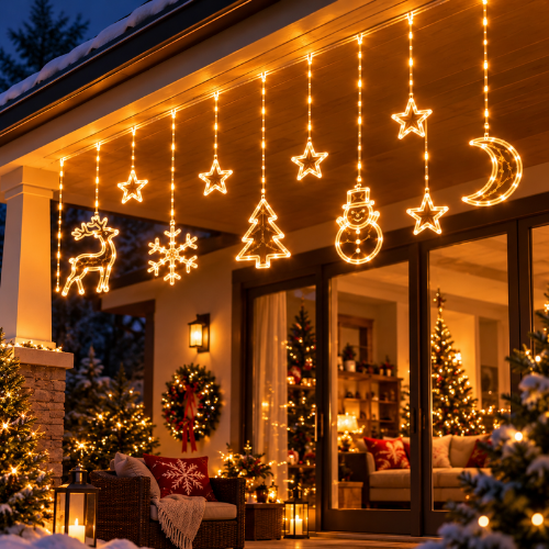 Cortina de luces navideñas