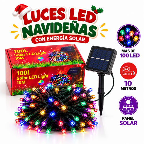 Luces navideñas con panel solar