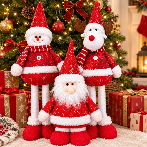 Muñecos patilargas navideños