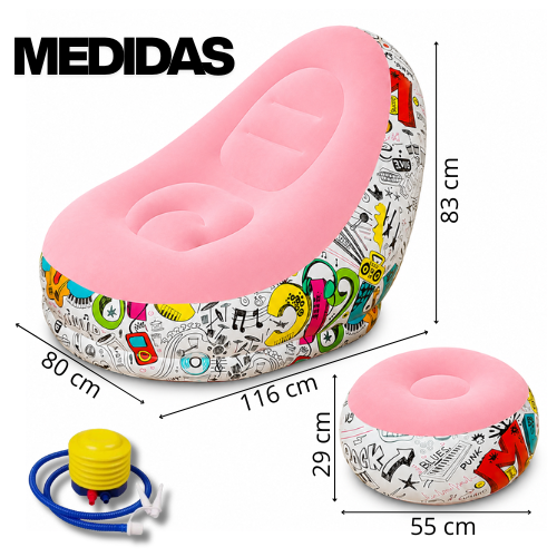 Sofá Inflable con reposapiés