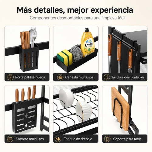 Escurridor de platos con tapas