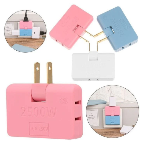 Adaptador Enchufe Triple Giratorio 180° Multienchufe