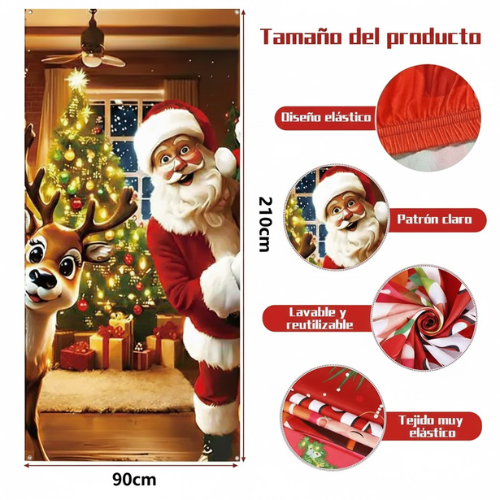 Forro de puerta navideño