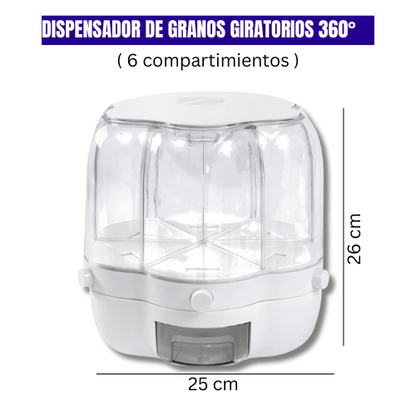 Dispensador de granos giratorios 360°