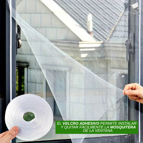 Malla de ventanas con velcro adhesivo