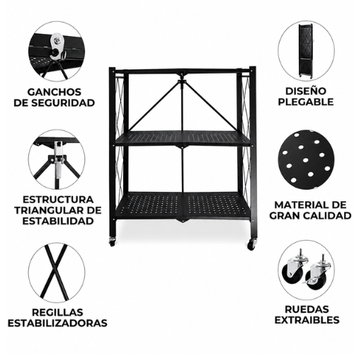 Estante metálico plegable (3 Niveles)
