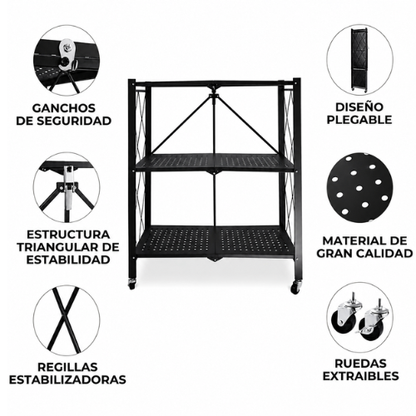 Estante metálico plegable (3 Niveles)