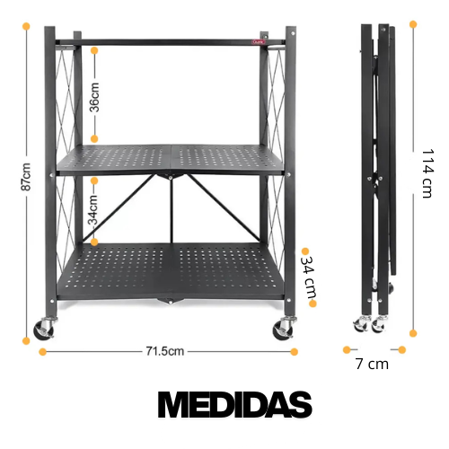 Estante metálico plegable (3 Niveles)