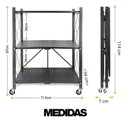 Estante metálico plegable (3 Niveles)
