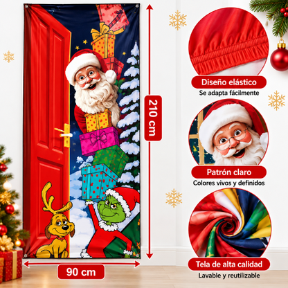Forro de puerta navideño