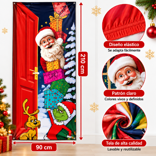 Forro de puerta navideño