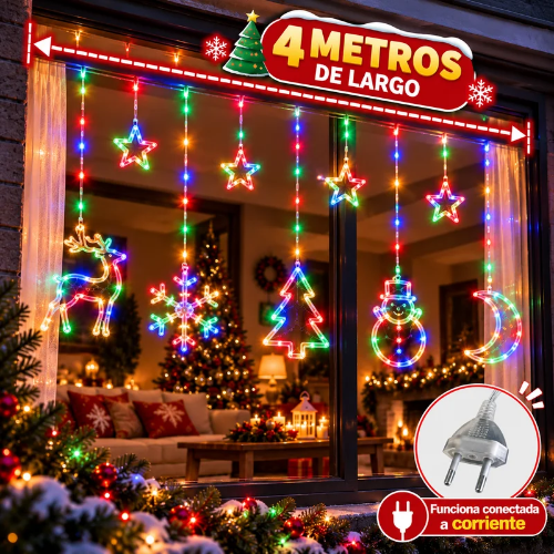 Cortina de luces navideñas