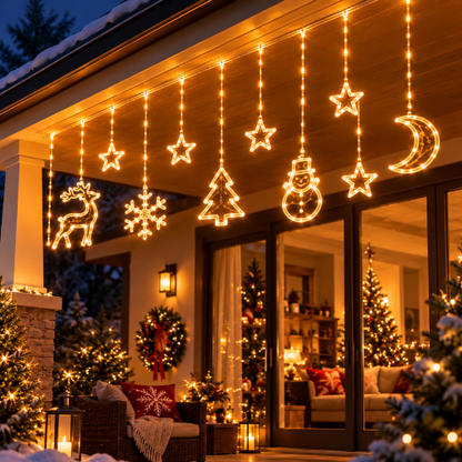 Cortina de luces navideñas