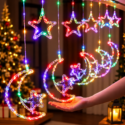 Cortina de luces navideñas