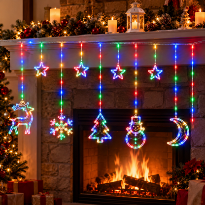 Cortina de luces navideñas
