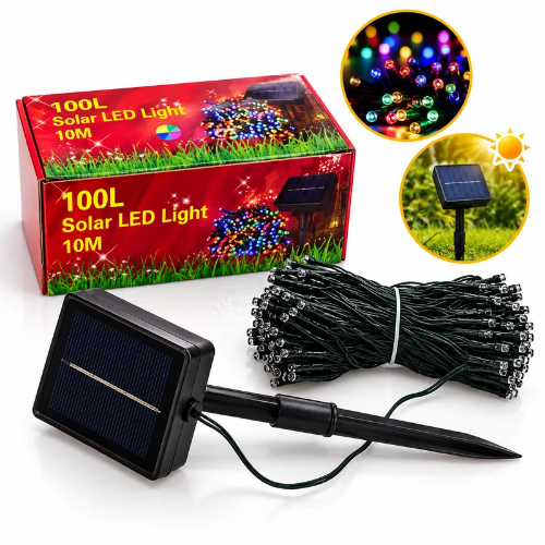 Luces navideñas con panel solar
