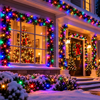 Luces navideñas con panel solar
