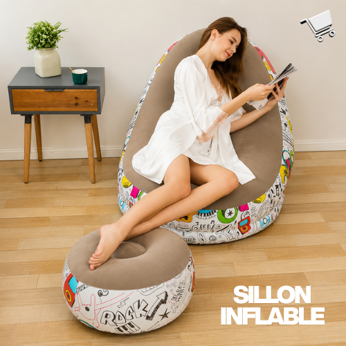 Sofá Inflable con reposapiés